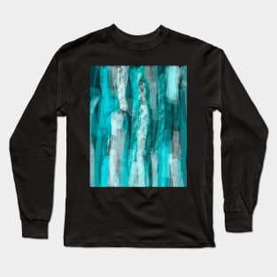 Abstract Art Turquoise And Blue Long Sleeve T-Shirt